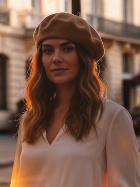 Elegant Camel Wool Beret French Style Chic Soft Hat Classic Fall Winter